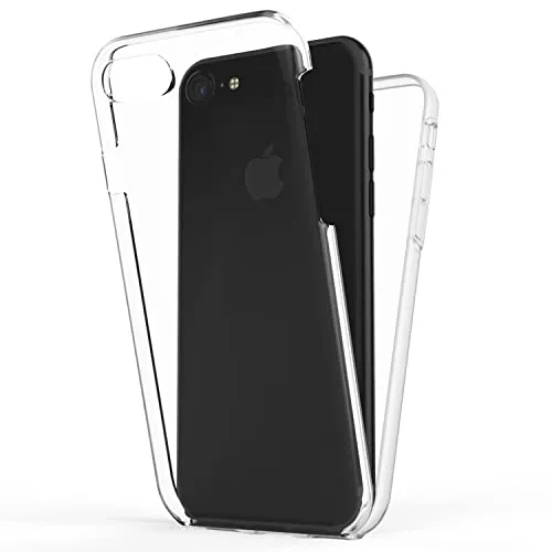 NALIA 360° Hülle für iPhone 7/8 / SE 2020 / SE 2022 - Vorne & Hinten Schutz - 360GUARD (Full-Body Case) - Marke aus Berlin, Farbe:Transparent