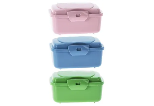 HAC24 Lunchbox Mini Snackbox Aufbewahrungsdose Küche Obst Gemüse Vesperdose, Kunststoff, (3-tlg), 350 ml mit Klick Verschluss