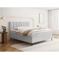 Boxspringbett Allen 200x200 cm – Mit Bettkasten und 7-Zonen Taschenfederkern-Matratze - Genießen Sie komfortables Schlafen mit dem Boxspringbett Allen! Die feste 7-Zonen Taschenfederkern-Matratze (H4) bietet optimalen Halt, während der integrierte Bettkasten für Stauraum sorgt. Wählen Sie zwischen elegantem Boucle oder Samt.