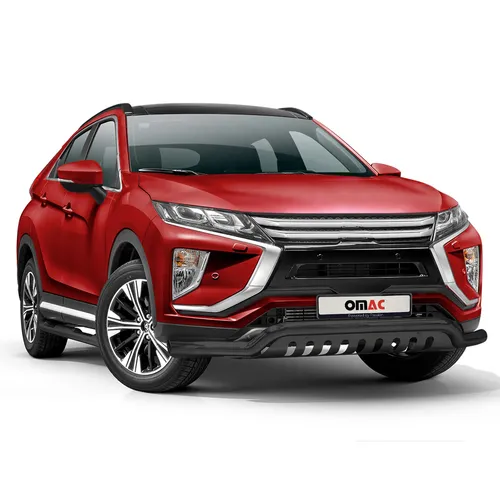 Frontbügel für Mitsubishi Eclipse Cross 2018-19 Pre-FL Schwarz - Robuster Frontschutzbügel aus Edelstahl für den Mitsubishi Eclipse Cross. Ideal für zusätzlichen Schutz und ein sportliches Erscheinungsbild. Hersteller: OMAC, Farbe: Schwarz.
