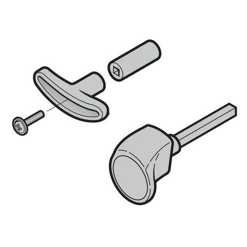 Hörmann Torgriffgarnitur schwarz - Hochwertige Torgriffgarnitur für Sektionaltore, Stiftlänge 73,5 mm, ideal für langlebige und sichere Torlösungen.