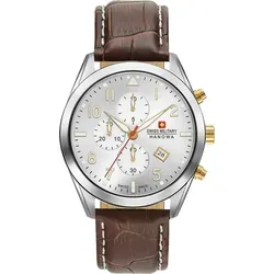 Hanowa Swiss Military HELVETUS CHRONO 06-4316.04.001.02 Herrenchronograph - Braun/Silber