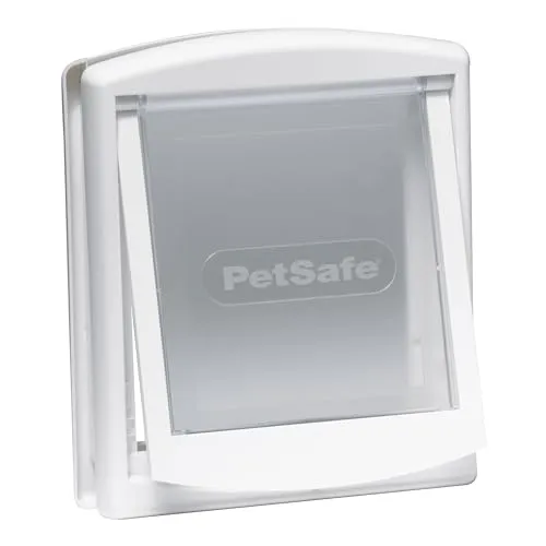 PetSafe - Original Haustiertür mit 2 Verschlussoptionen, Schnelle Installation, Einfache Anpassung, Katzenklappe für Alle Haustiere - Weiß, Groß