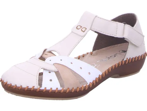Rieker Damen M1655 Barfußschuh - Beige, 38 EU - Wanderschuhe mit weicher Decksohle, ideal für Barfußtragen und Komfortweite für angenehmes Gehen.