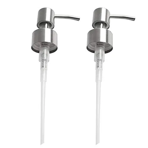 Edelstahl Seifenspender-Pumpe Set, 2 Stück - Hochwertige 304er Edelstahl Ersatzpumpen für Flüssigseifenspender, 360° drehbar und ideal für Küche und Bad. Verleihen Sie Ihrem Raum Eleganz und Funktionalität.