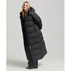 Superdry Damen Maxi-Steppmantel mit Kapuze Schwarz 40 von Superdry