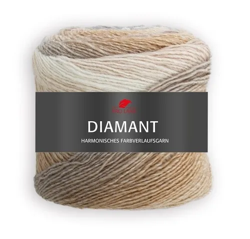 PRO LANA WOLLE DIAMANT 150 g GRAU BEIGE FARBVERLAUF GARN MULTICOLOR 100g/8,53€