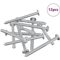 vidaXL Möbel-Schrauben 12 Stk Silber M6 x 70 mm Stahl 864398