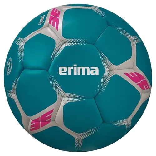 Erima Flash Duro Handball, türkis/grau - Handball für alle Spielniveaus mit Hybrid-Technologie für ultimative Haltbarkeit und perfekten Grip. Ideal für Training und Spiele, dank weicher Latexblase und 1,2 mm PU-Obermaterial.