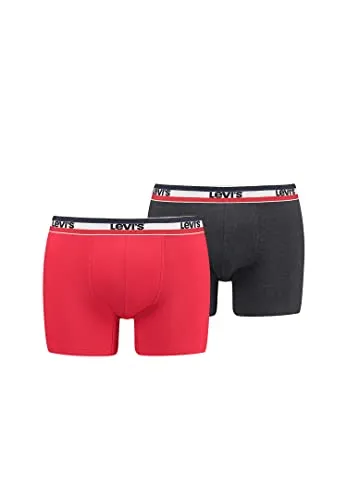 Levi's® Boxershorts LEVIS MEN SPW LOGO BOXER BRIEF ORG 2P - Boxer anliegend, 2er Pack mit breitem Logobund für optimalen Komfort und modischen Stil, ideal für den Alltag.