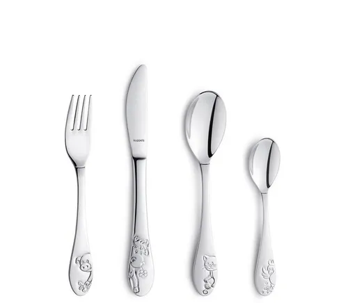 Kuppels Kinderbesteck-Set, 4-teilig, Edelstahl, Bauernhoffreunde - Hochwertiges Edelstahl-Besteckset für Kinder, perfekt für kleine Hände und das echte Esserlebnis. Ideal für Familienessen und fördert die Selbstständigkeit.