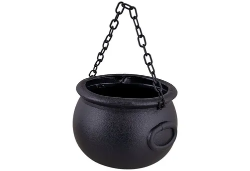 Funny Fashion Dekoobjekt Großer Hexenkessel mit Kette Ø 23 cm, Schwarz