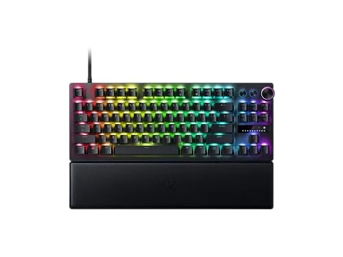 Razer Huntsman V3 Pro TKL - Tenkeyless E-Sporttastatur - Tastaturen mit analogen, optischen Schaltern, strapazierfähigen PBT-Tasten und einer robusten Aluminium-Oberfläche für intensives Gaming.