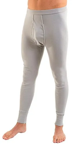 HERMKO 3540 2er Pack Herren Lange Unterhose Long Johns (Weitere Farben) Bio-Baumwolle, Größe:D 7 = EU XL, Farbe:grau