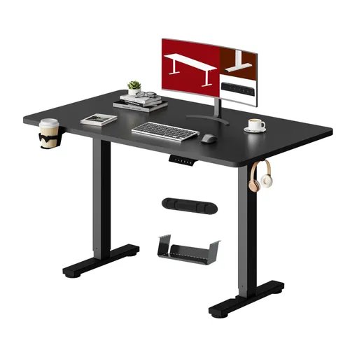 SANODESK Elektrisch höhenverstellbarer Schreibtisch in schwarz von Sanodesk