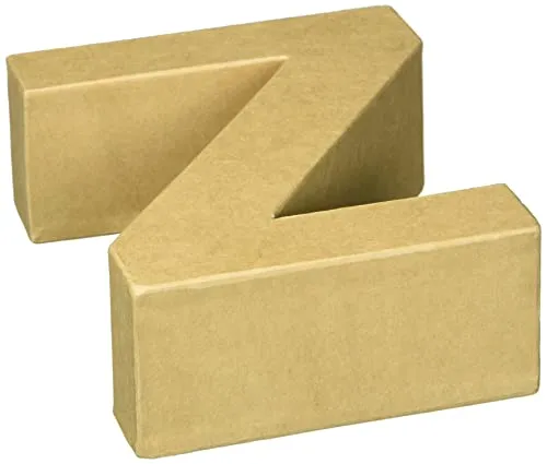 GLOREX 6 2029 126 - Papp - Buchstabe Z, Buchstabe aus brauner Pappe, ca. 17,5 X 5,5 cm groß, zum bemalen und bekleben, für Serviettentechnik und Décopatch, ideal als Dekoration