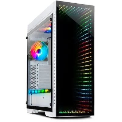 X-908 Infini2 Tower-Gehäuse weiß - E-ATX Tower-Gehäuse in elegantem Weiß, bietet Platz für bis zu 9 Laufwerke und 7 Full-Size-Slots für optimale Erweiterungsmöglichkeiten.