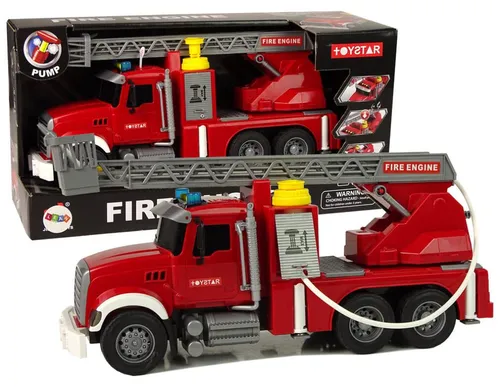 Lean Toys Feuerwehrauto Sound Lichter Auto Wasserschlauch Effekt Reibungsantrieb, Größe:UNIVERSAL