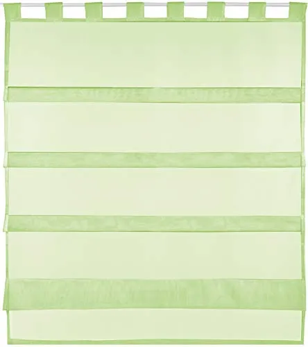 Bestlivings grüne Bistrogardine Transparent mit Schlaufen in 90x110 cm (BxL), in vielen Varianten erhältlich