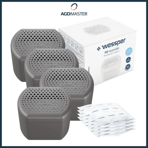 Luftentfeuchter Nachfüllpack 4x 250g Set 20 m² 90 Tage Wessper P2 Humifill Grau
