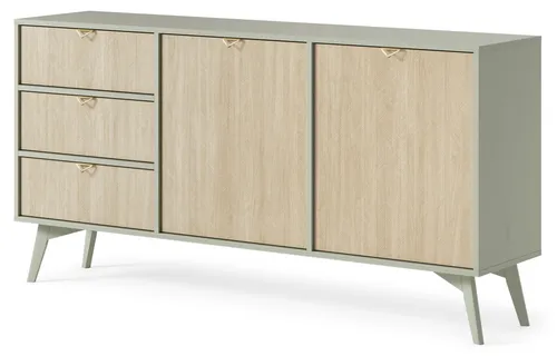 Kommode : Eukalyptus/Scandi-Fischgrätenmuster, B 158 cm
