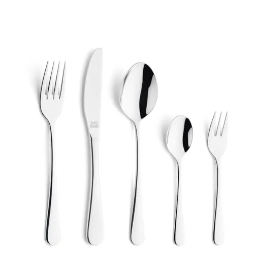 Beckmann & Rommerskirchen Besteck Set Viva 60-teilig | Edelstahl Besteck 12 Personen | Spülmaschinenfest | Essbesteck Edelstahl 18/10 hochglanzpoliert