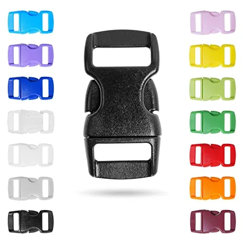 Kleine Steckschnallen für 10 mm breite Gurtbänder, 56 Stück, Bunt, 14 Farben Set, aus Hartplastik, Steckschließer Klickverschluss DIY, Ersatz Steckverschluss, Schnalle Reparatur, Rucksack Gurtschnalle