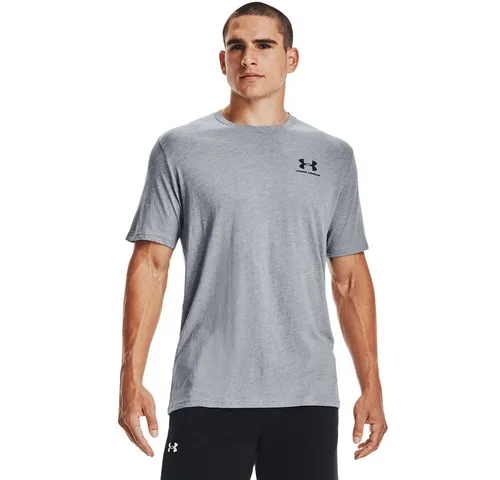 Under Armour M Sportstyle LC SS T-Shirt - Herren Laufshirt in steel light heather black, leicht und schnell trocknend für optimalen Tragekomfort beim Sport. Ideal für aktive Männer.