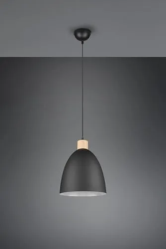 lightling Eggert Pendelleuchte - Moderne Hängeleuchte in Schwarz Matt - Hängeleuchten & Pendelleuchten mit elegantem Design, höhenverstellbar bis 150 cm, ideal für Wohnzimmer oder Esstisch, perfekt für Vintage- und Industrial-Stil.