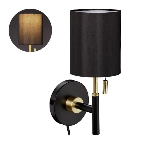 Wandleuchte schwarz-gold von Relaxdays - Stilvolle Wandleuchte aus Eisen und Polyester, ideal für jedes Zimmer. Verleiht Ihrem Raum ein elegantes Ambiente und sorgt für angenehmes Licht.
