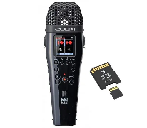 Zoom M4 MicTrak 4-Kanal Audio Recorder mit 32GB SD-Karte - Professioneller 4-Kanal Audio-Recorder mit 32-Bit Float-Technologie für klare Aufnahmen. Ideal für Filmemacher und Musiker, bietet er vielseitige Anschlussmöglichkeiten und eine integrierte Normalisierungsfunktion.