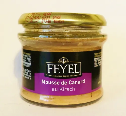 Ente Mousse de Canard Entenmousse Kirschwasser aus dem Elsass 180g Glas Feyel