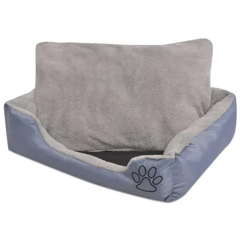 vidaXL XL Hundebett mit gepolstertem Kissen - Grau - Hundebett in XL für optimalen Schlafkomfort, wasserabweisend und ideal für drinnen sowie unterwegs. Mit rutschfester Unterlage und verstärkten Seitenwänden.