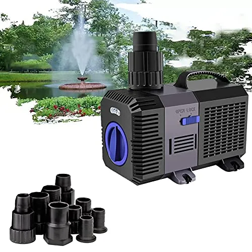 YAOBLUESEA Teichpumpe Filterpumpe, Speed Super Eco Teichpumpe, Bachlaufpumpe 3600L/H 20W Energiespar Wasserpumpe Koiteich Bachlaufpumpe SunSun CTP-3800