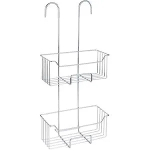 Wenko Duschablage Thermostat-Duschregal Milo - Edelstahl Duschregal, 2 Etagen für mehr Stauraum, ohne Bohren und kratzschonend