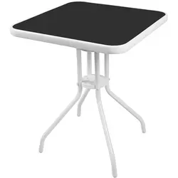 INDA-Exclusiv Bistrotisch Balkontisch Glastisch Gartentisch Glas Metall 60x60cm