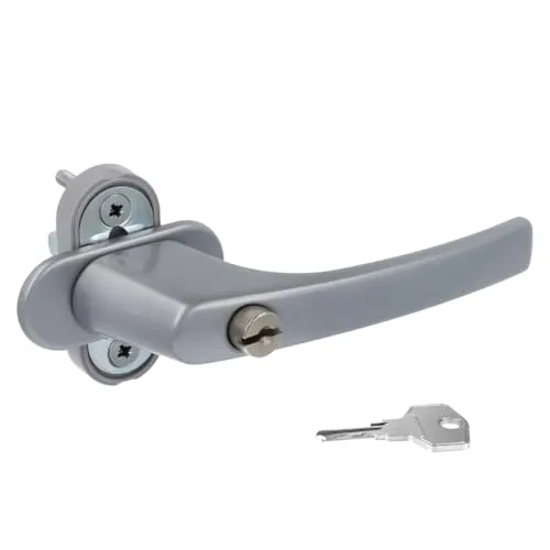 Alu Fenstergriff in Silber F1 abschließbar - Stiftlänge 30mm