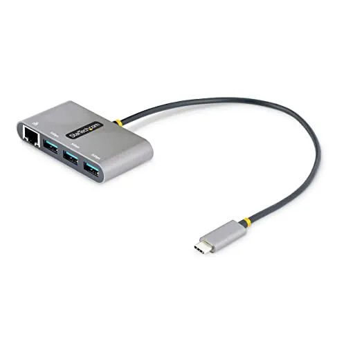 StarTech.com 3-Port USB-C Hub mit Ethernet - USB-Hub mit 3x USB-A Ports und Gigabit Ethernet, ideal für vielseitige Verbindungen und hohe Datentransfergeschwindigkeiten von bis zu 5 Gbit/s.