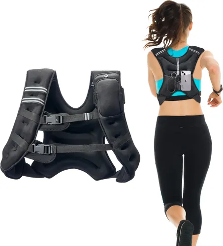 VEVOR Gewichtsweste 13,8kg - Optimale Trainingshilfe - Kraftsport-Zubehör mit 13,8kg für intensives Training, bequeme Passform und reflektierende Streifen für Sicherheit bei Nacht. Ideal für effektives Gewichtstraining.