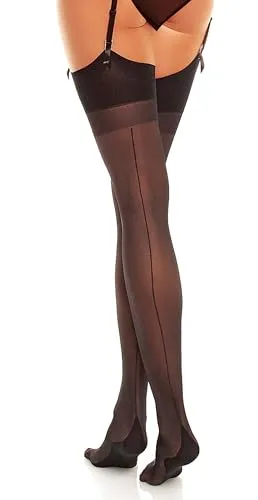 GLAMORY Delight 20 Strapsstrümpfe mit Naht-schwarz-60-62