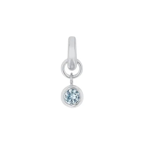 Amor Charm 925 Sterling Silber Damen Charms, mit Zirkonia synth., 1,5 cm, Silber, Januar, Kommt in Schmuck Geschenk Box, 2038533