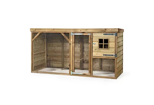 FATMOOSE BunnyBase Bliss - Wetterfester Hasenstall mit Auslauf - Geräumiges Freigehege für Kaninchen und Meerschweinchen, aus massivem Holz, raubtiersicher und ideal für den Außenbereich. Inkl. detaillierter Anleitung für einfachen Aufbau.