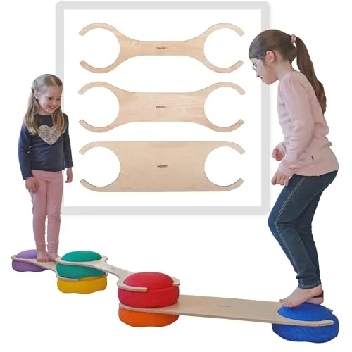 Pedalo® Stapelbaustein Balanciersteg - Kreatives Spielvergnügen für Kinder - Balance Boards: Kombinierbar mit Stapelsteinen für unendliche Geschicklichkeitsmöglichkeiten, aus umweltfreundlichem FSC-zertifiziertem Holz und ideal für die motorische Entwicklung.