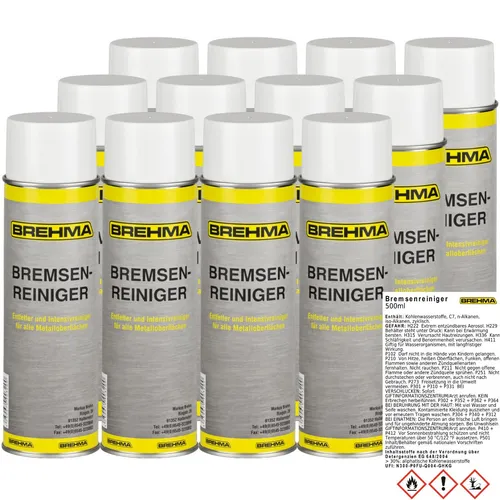 12x BREHMA Bremsenreiniger 500ml Teilereiniger Entfetter spraydose