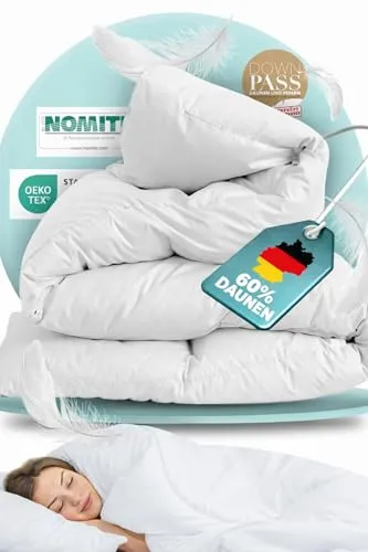 BEFA NATUR Daunendecke 135x200 cm (2 Stück) | 60% Daunen für besten Schlafkomfort - Erleben Sie federleichten Schlafkomfort mit unserer Daunendecke. 60% hochwertige europäische Daunen sorgen für optimale Wärme und Hygiene. Ideal für Allergiker, maschinenwaschbar und langlebig – Made in Germany.