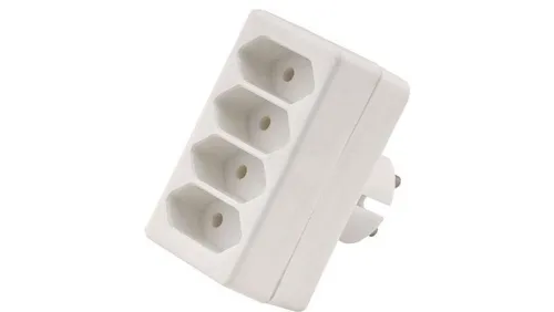Rozgałęźnik 4-gniazdowy - 4x2P-euro, bez uziemienia, biały / 12738 4008297127383