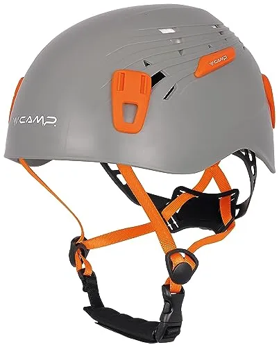C.A.M.P. Titan Kletterhelm - Grau 48-56 cm - Kletterhelm aus spritzgegossenem ABS mit hervorragender Belüftung und komfortabler Passform, ideal für Sicherheit und Komfort beim Klettern.