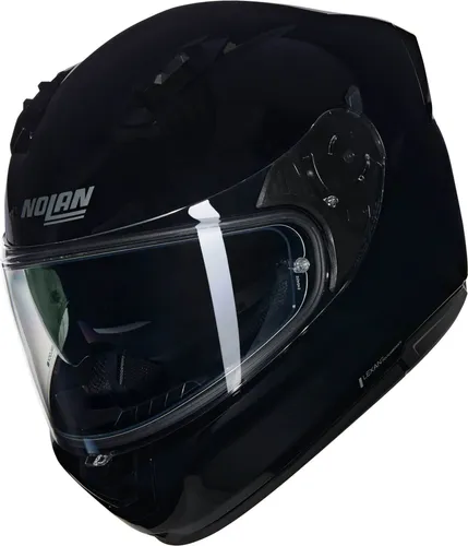 Nolan N60-6 Classico Integralhelm - Schwarz - Motorradhelm mit ultraweitem Visier und Airbooster-Technologie für optimale Belüftung. Ideal für Stadtfahrten und lange Touren, bietet er Komfort und Sicherheit für Brillenträger.