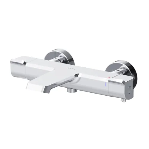 AM.PM Thermostat-Badewannenarmatur - Wannenbatterie mit Temperaturregelung - Badewannenarmaturen mit Verbrühschutz und Sicherheitssperre, ideal für sicheres Baden und Duschen.