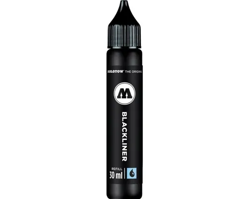 Molotow Blackliner Refill 30ml (zum Nachfüllen des Blackliner Brush, hochpigmentierte, dokumentenechte Tinte) schwarz